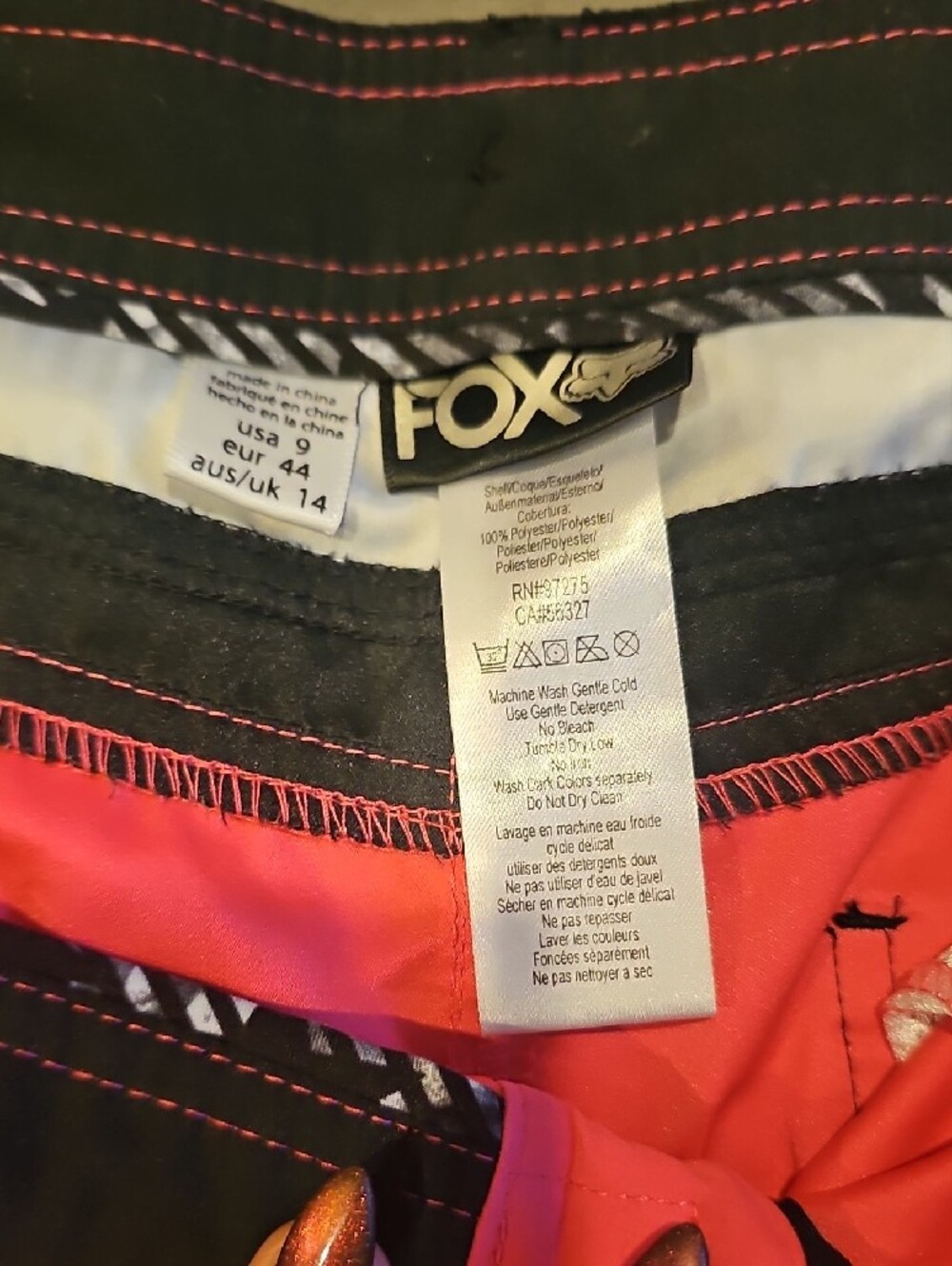 Fox Women's Bright Coral Athletic Shorts with Black Trim - Picture 5 of 6